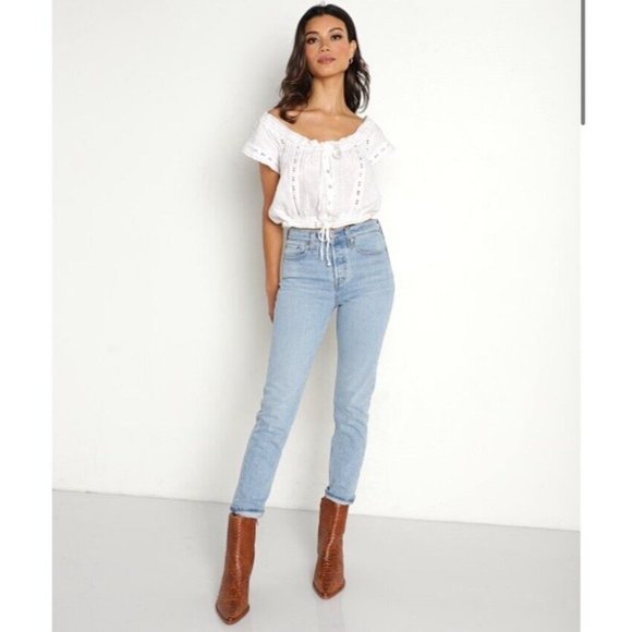 LEVI'S Wedgie Icon Jeans Tango Light Blue - Picture 3 of 5